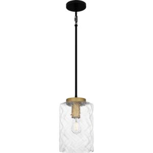 Carly One Light Mini Pendant in Matte Black by Quoizel