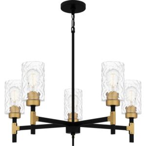 Carly Five Light Chandelier in Matte Black by Quoizel