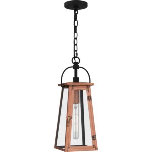 Carolina One Light Outdoor Hanging Lantern in Aged Copper by Quoizel