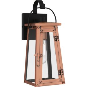 Carolina One Light Outdoor Wall Mount in Aged Copper by Quoizel