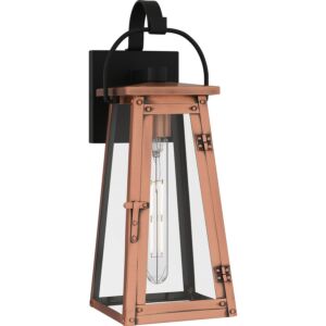 Carolina One Light Outdoor Wall Mount in Aged Copper by Quoizel