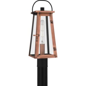 Carolina One Light Outdoor Post Mount in Aged Copper by Quoizel