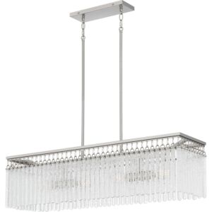 Camilla Four Light Linear Chandelier in Brushed Nickel by Quoizel