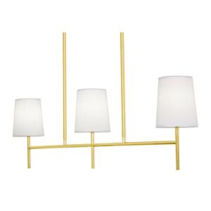 Rose 3-Light Linear Pendant in Satin Brass