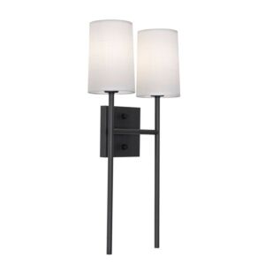 Rose 2-Light Wall Sconce in Black