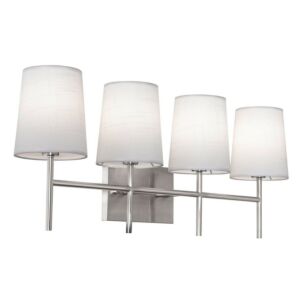 Rose 4-Light Bathroom Vanity Light in Satin Nickel