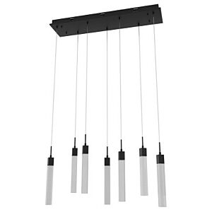 The Original Glacier Snow Avenue Seven Light Pendant in Black by Avenue Lighting