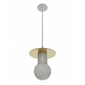 The Newport One Light Pendant in Brushed BrassWhite by Avenue Lighting