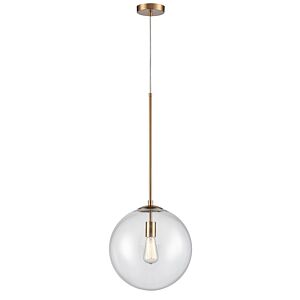 Delilah One Light Pendant in Aged Brass by Avenue Lighting