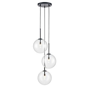 Delilah Three Light Pendant in Matte Black by Avenue Lighting