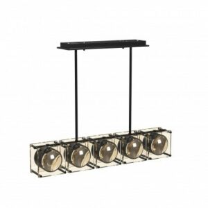 Peninisula Five Light Linear Pendant in Matte Black by Avenue Lighting