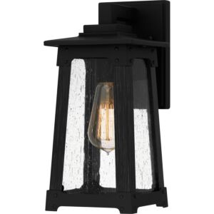 Drescher One Light Outdoor Wall Mount in Matte Black by Quoizel