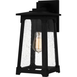 Drescher One Light Outdoor Wall Mount in Matte Black by Quoizel