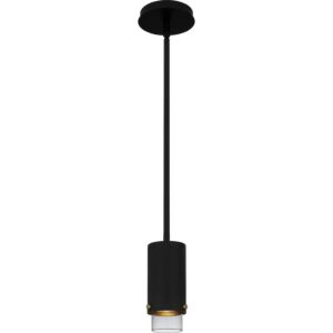 Elio One Light Mini Pendant in Matte Black by Quoizel