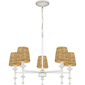 Flannery Five Light Chandelier in Antique White by Quoizel