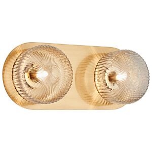 Knobbel 2-Light LED Wall Sconce in Aged Gold Brass