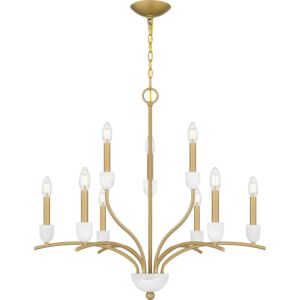 Frida 9-Light Chandelier in Aged Brass