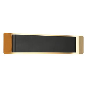 Kumilo 1-Light LED Wall Sconce in Matte Black with Aged Gold Brass