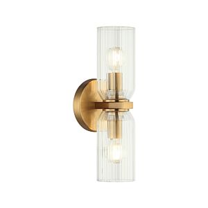 Westlock Two Light Wall Sconce in Aged Gold Brass by Matteo Lighting