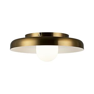 Creston 1-Light LED Ceiling Mount in Aged Gold Brass