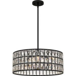 Gibson Four Light Pendant in Matte Black by Quoizel