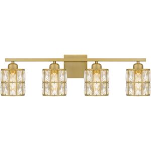 Gibson 4-Light Bathroom Vanity Light in Aged Brass