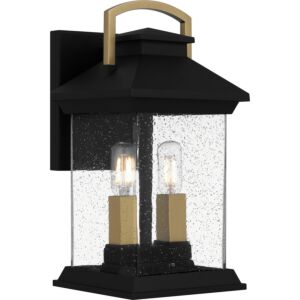 Henderson Two Light Outdoor Wall Mount in Earth Black by Quoizel