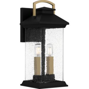 Henderson Two Light Outdoor Wall Mount in Earth Black by Quoizel