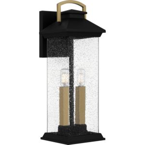 Henderson Two Light Outdoor Wall Mount in Earth Black by Quoizel