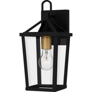 Hull One Light Outdoor Wall Mount in Matte Black by Quoizel