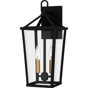 Hull Two Light Outdoor Wall Mount in Matte Black by Quoizel