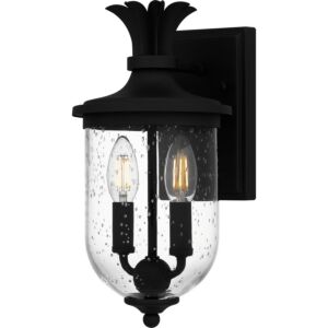 Havana Two Light Outdoor Wall Mount in Earth Black by Quoizel