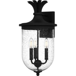 Havana Three Light Outdoor Wall Mount in Earth Black by Quoizel