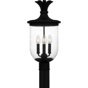 Havana Three Light Outdoor Post Mount in Earth Black by Quoizel