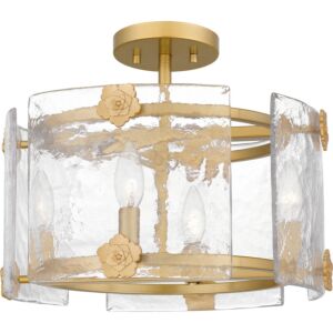 Jolie Four Light Semi Flush Mount in Light Gold by Quoizel