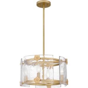 Jolie Four Light Pendant in Light Gold by Quoizel