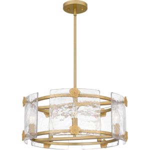 Jolie Six Light Pendant in Light Gold by Quoizel