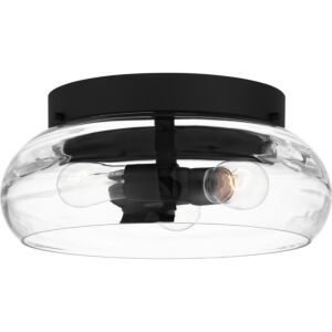 Lucy Three Light Flush Mount in Matte Black by Quoizel