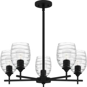 Lucy Five Light Chandelier in Matte Black by Quoizel