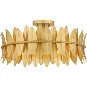 Liza Four Light Semi Flush Mount in Gold Leaf by Quoizel