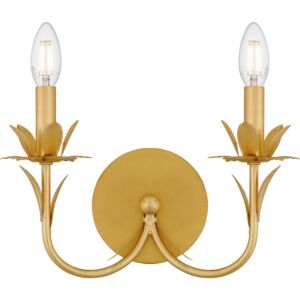 Maria 2-Light Wall Sconce in Gold Leaf