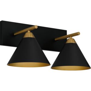 Mastro Two Light Bath in Matte Black by Quoizel