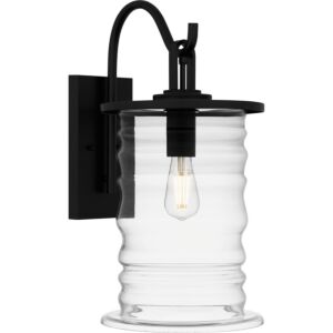 Noland One Light Outdoor Wall Mount in Matte Black by Quoizel