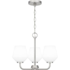 Nielson Three Light Pendant in Brushed Nickel by Quoizel