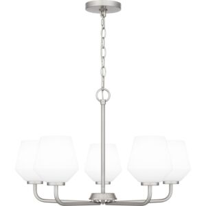 Nielson Five Light Chandelier in Brushed Nickel by Quoizel