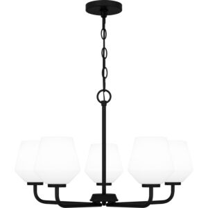 Nielson Five Light Chandelier in Matte Black by Quoizel