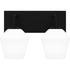 Nielson Two Light Bath in Matte Black by Quoizel