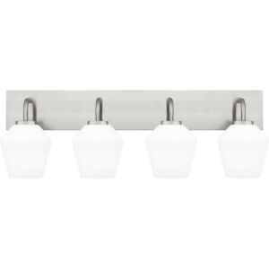 Nielson Four Light Bath in Brushed Nickel by Quoizel