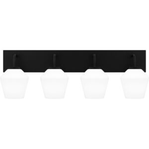 Nielson Four Light Bath in Matte Black by Quoizel