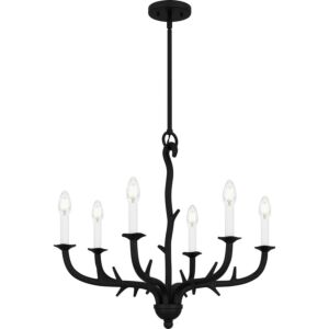 Oakley Six Light Chandelier in Earth Black by Quoizel